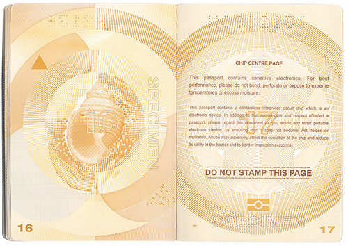 Страница австралийского паспорта